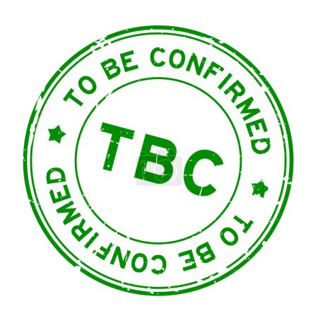 Grunge grüne TBC bestätigt Wort runde Gummidichtung Stempel auf weißem Hintergrund