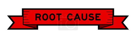 Ilustración de Banner de etiqueta de cinta con causa raíz de palabra en color rojo sobre fondo blanco - Imagen libre de derechos
