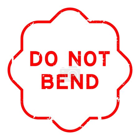 Grunge red do not bend word rubber seal stamp on white background