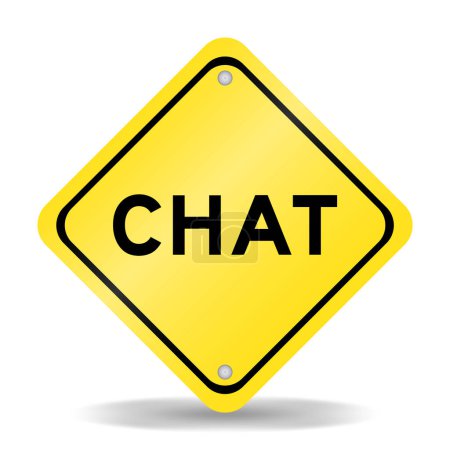 Gelbe Farbe Transportschild mit Wort-Chat auf weißem Hintergrund