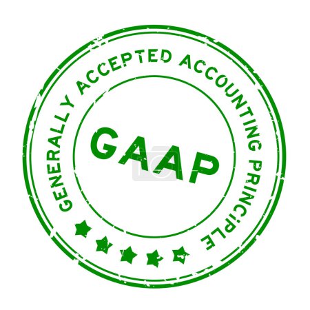 Grunge green GAAP Allgemein akzeptierte Buchhaltungsprinzipien Wort runder Gummidichtungsstempel auf weißem Hintergrund