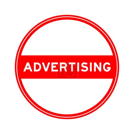 Autocollant de sceau rond de couleur rouge dans la publicité de mot sur fond blanc