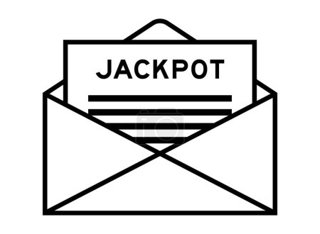 Umschlag und Buchstabenzeichen mit Wortjackpot als Überschrift
