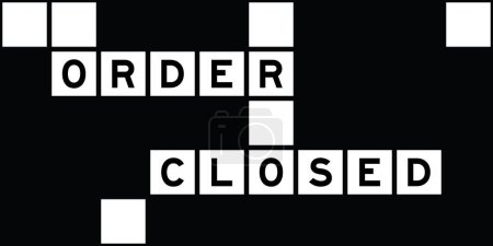 Alphabet letter in word order closed on crossword puzzle background