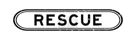 Sello de sello de goma de palabra de rescate Grunge negro sobre fondo blanco