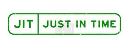 Téléchargez les illustrations : Grunge vert JIT juste à temps mot carré cachet en caoutchouc sur fond blanc - en licence libre de droit
