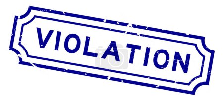 Grunge blue violation word rubber seal stamp on white background
