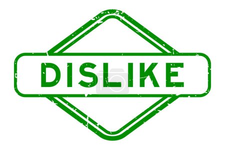 Grunge green dislike word rubber seal stamp on white background