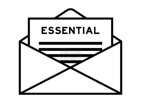 Illustration for Envelope and letter sign with word essential as the headline - Royalty Free Image