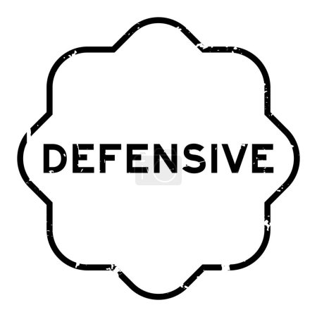 Illustration for Grunge black defensive word rubber seal stamp on white background - Royalty Free Image