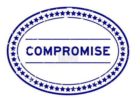 Téléchargez les illustrations : Grunge mot de compromis bleu timbre de joint en caoutchouc ovale sur fond blanc - en licence libre de droit