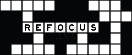 Alphabet letter in word refocus on crossword puzzle background
