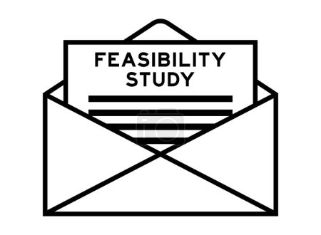 Envelope and letter sign with word feasiblity study as the headline