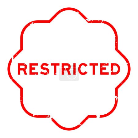 Grunge red restricted word rubber seal stamp auf weißem Hintergrund