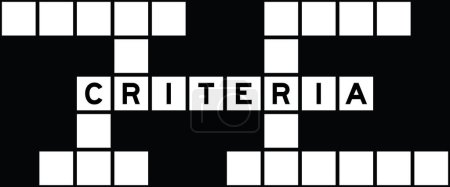 Alphabet letter in word criteria on crossword puzzle background