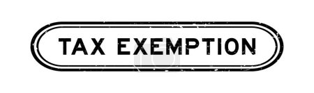 Téléchargez les illustrations : Grunge noir exemption fiscale mot caoutchouc cachet timbre sur fond blanc - en licence libre de droit