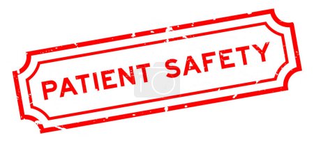 Illustration for Grunge red patient safety word rubber seal stamp on white background - Royalty Free Image