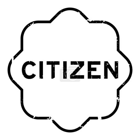 Grunge black citizen word rubber seal stamp on white background