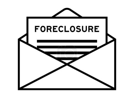 Envelope and letter sign with word foreclosure as the headline