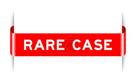 Banner de etiqueta insertado de color rojo con palabra caso raro sobre fondo blanco