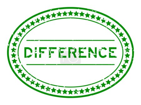 Grunge green difference word oval rubber seal stamp auf weißem Hintergrund