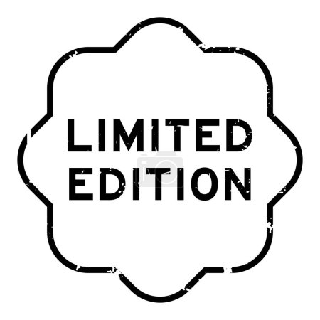 Téléchargez les illustrations : Grunge noir édition limitée mot caoutchouc cachet timbre sur fond blanc - en licence libre de droit