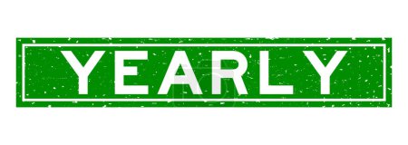 Ilustración de Grunge verde palabra anual sello de goma cuadrada sobre fondo blanco - Imagen libre de derechos