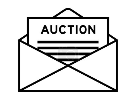 Envelope and letter sign with word auction as the headline