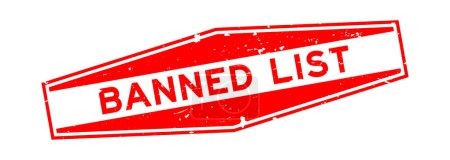Ilustración de Grunge rojo prohibido palabra palabra sello de goma hexágono sobre fondo blanco - Imagen libre de derechos