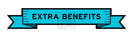 Ilustración de Banner de etiqueta de cinta con beneficios adicionales de palabra en color azul sobre fondo blanco - Imagen libre de derechos