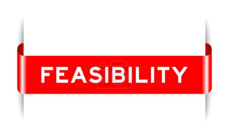 Banner de etiqueta insertado de color rojo con viabilidad de palabra sobre fondo blanco