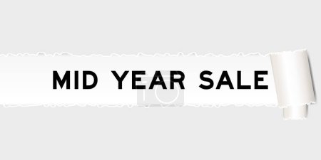 Illustration for Ripped gray paper background that have word mid year sale under torn part - Royalty Free Image