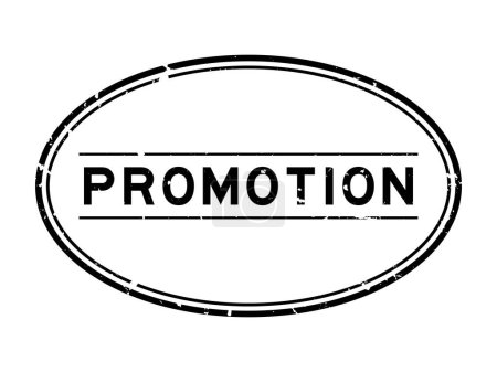 Grunge noir promotion mot ovale caoutchouc cachet timbre sur fond blanc
