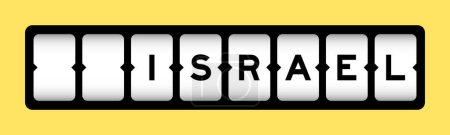 Color negro en la palabra isarael en banner de ranura con fondo de color amarillo