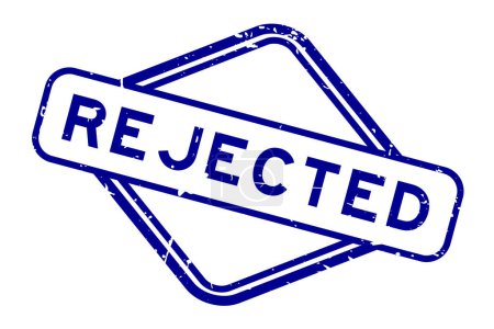 Ilustración de Grunge azul palabra rechazada sello de goma sobre fondo blanco - Imagen libre de derechos