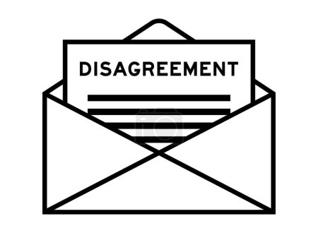 Envelope and letter sign with word disagreement as the headline
