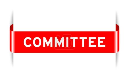 Rote Farbe eingefügt Etikettenbanner mit Wort Ausschuss auf weißem Hintergrund
