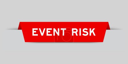 Ilustración de Etiqueta de color rojo insertada con riesgo de evento de palabra sobre fondo gris - Imagen libre de derechos