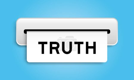 Ilustración de Banner de cupón blanco con la palabra verdad de la máquina sobre fondo de color azul - Imagen libre de derechos
