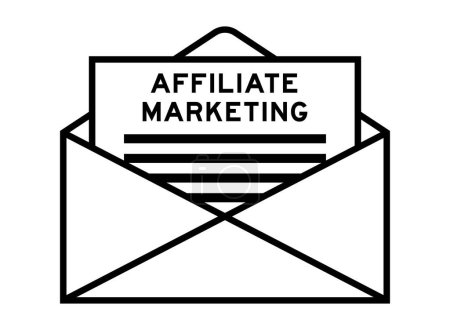 Envelope and letter sign with word affiliate marketing as the headline
