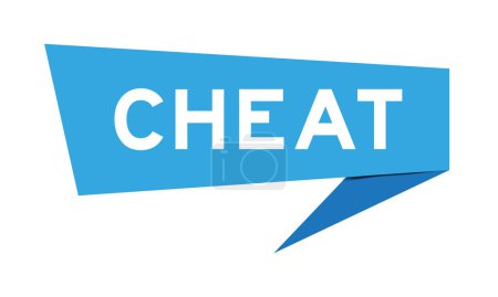 Blue color speech banner with word cheat on white background