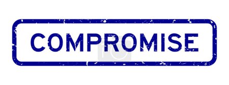 Illustration for Grunge blue compromise word square rubber seal stamp on white background - Royalty Free Image