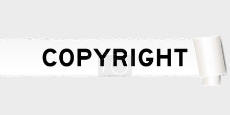 Zerrissenes graues Papier Hintergrund, die Wort Urheberrecht unter zerrissenen Teil haben