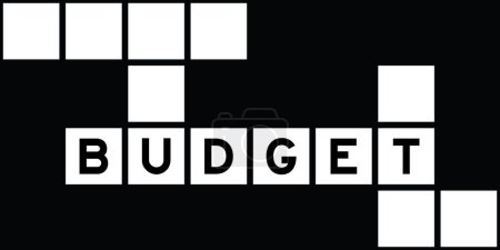 Alphabet Buchstabe in Wort Budget auf Kreuzworträtsel Hintergrund