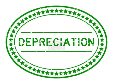 Ilustración de Grunge palabra depreciación verde sello de goma ovalada sobre fondo blanco - Imagen libre de derechos