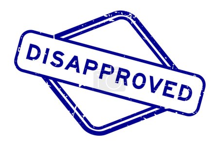 Ilustración de Grunge azul palabra desaprobada sello de goma sobre fondo blanco - Imagen libre de derechos