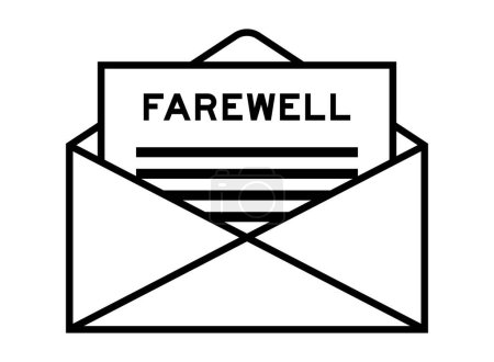 Illustration for Envelope and letter sign with word farewell as the headline - Royalty Free Image