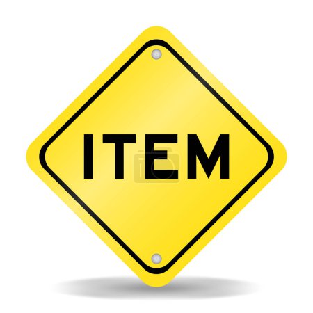 Gelbe Farbe Transportschild mit Wort Element auf weißem Hintergrund