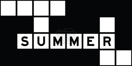 Alphabet letter in word summer on crossword puzzle background