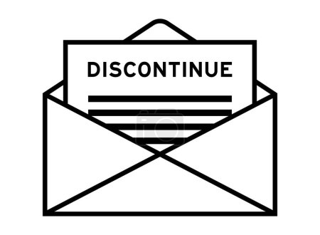 Envelope and letter sign with word discontinue as the headline